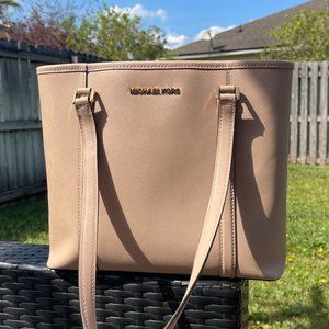 Michael Kors Sady Leather Tote, Beige